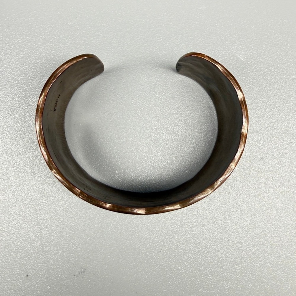Navajo Nora Tahe Bill Copper Cuff Bracelet Signed Artisan Heavy Quality 7.25" - Picture 3 of 10